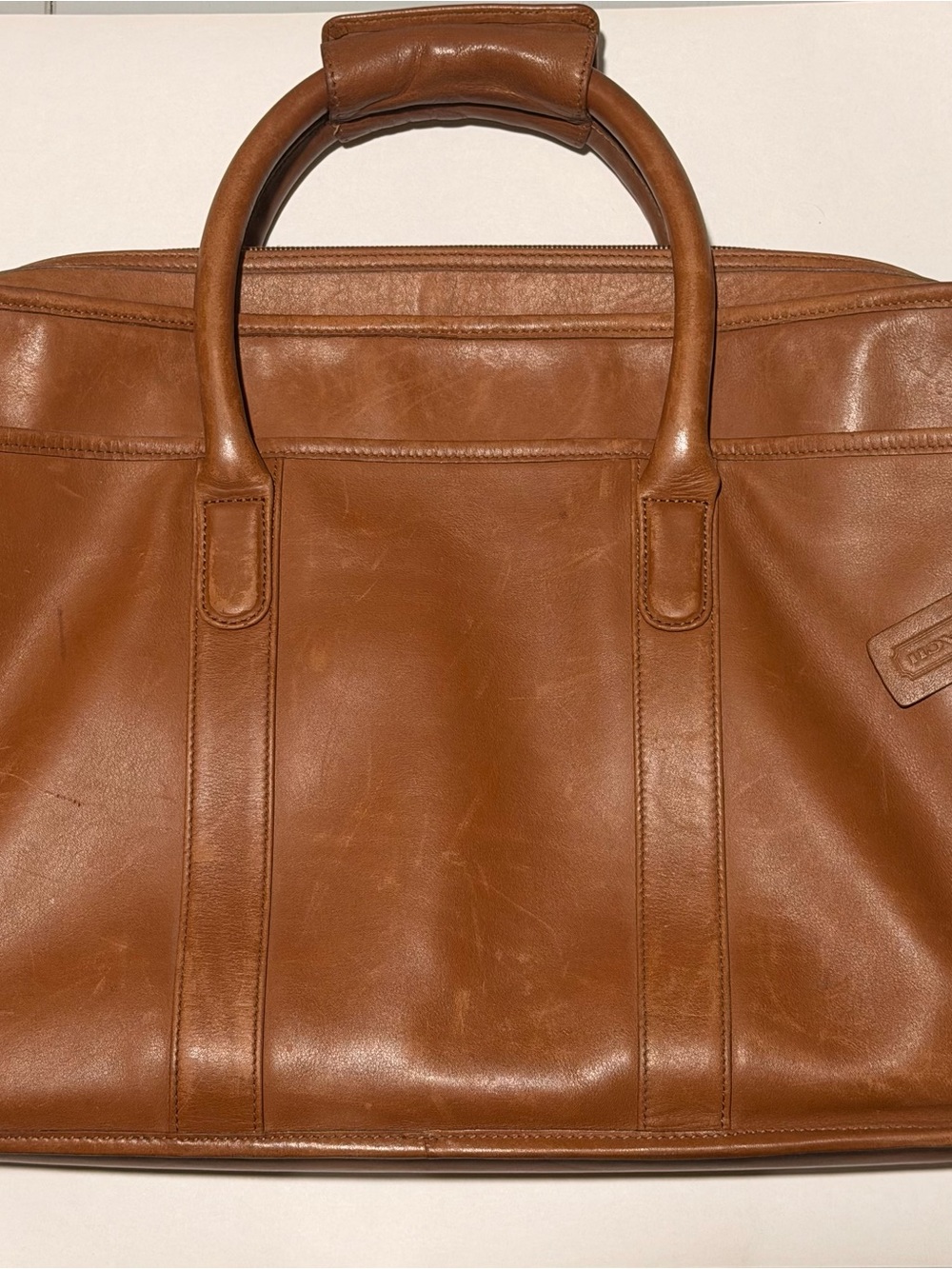 Coach Chestnut Brown Leather Laptop Tote